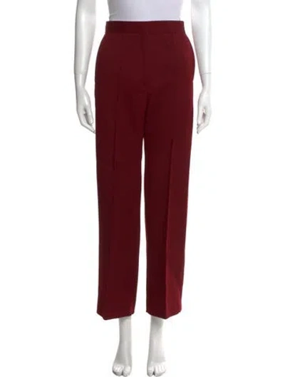 Pre-owned Celine Silk Wide Leg Pants In Burgundy