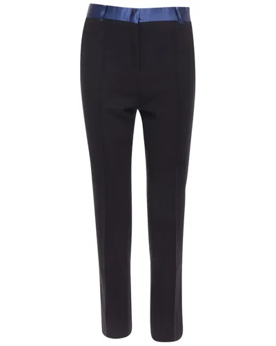 Pre-owned Celine Silk-trim Wool Pleated Trouser, Size Fr 34 (authentic Pre-loved)
