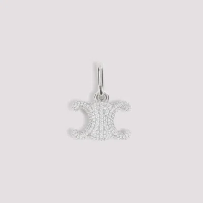 Celine Silver Brass Triomphe Charm In Metallic