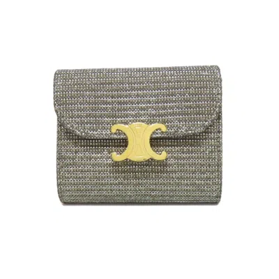 Pre-owned Celine Silver Canvas Wallet (bi-fold) ()