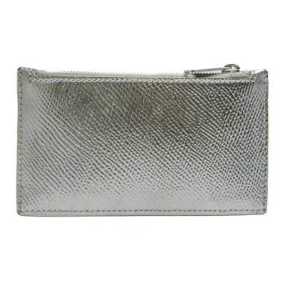 Pre-owned Celine Céline Silver Leather Wallet  ()