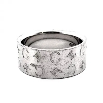 Pre-owned Celine Silver Silver Band Ring ()