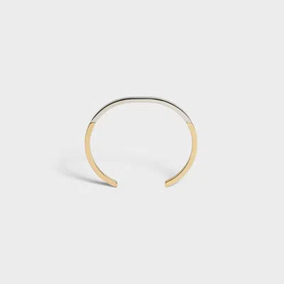 Celine Simple Forms Silver Bracelet In Brass With Rhodium And Gold Finish In Yellow