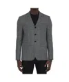 Celine Prince Of Wales Checked Wool Blazer In Black
