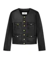 Celine Single-breasted Leather Jacket In Black