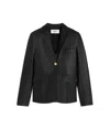Celine Single-breasted Leather Jacket In Black