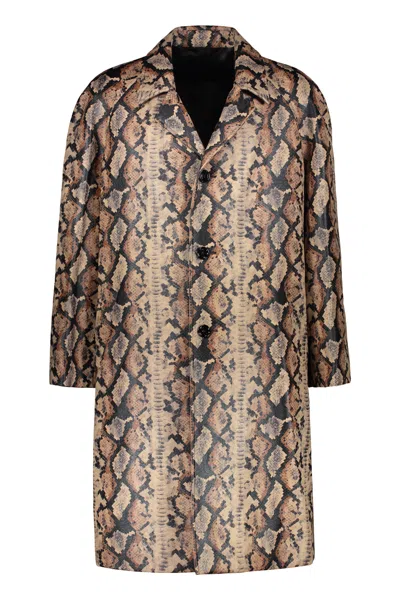 Celine Single-breasted Long Coat In Multi