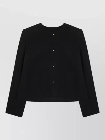 Celine Single-breasted Coat In Black