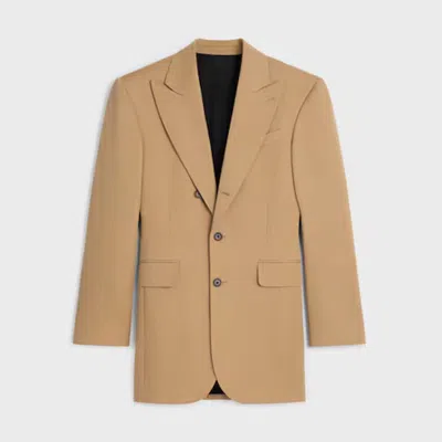 Celine Single-breasted Wool Blazer In Brown