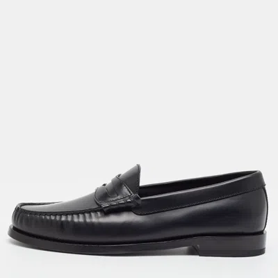 Pre-owned Celine Size 36.5 Black Leather Slip On Loafers