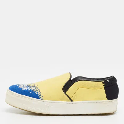 Pre-owned Celine Size 36.5 Multicolor Fabric Slip On Sneakers