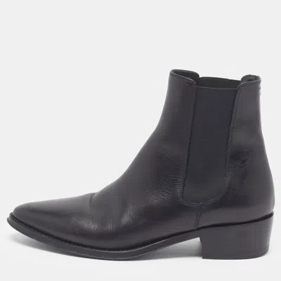 Pre-owned Celine Size 37 Black Leather Chelsea Boots