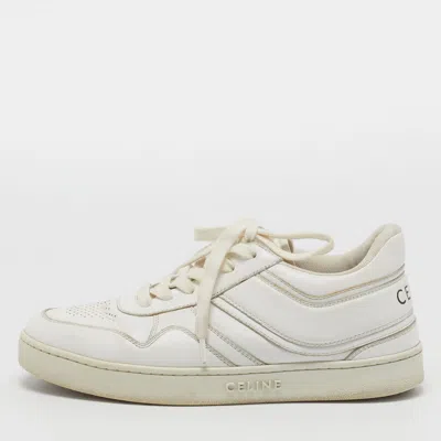 Pre-owned Celine Size 37 White Leather Lace Up Sneakers