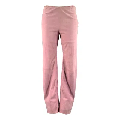 Pre-owned Celine Size 4 Purple Lavender Leather Suede Pants