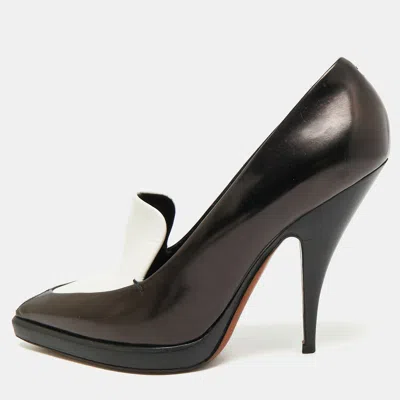 Pre-owned Celine Size 40 Black/burgundy Leather Pointed Toe Pumps