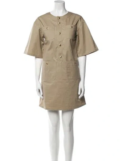 Pre-owned Celine Skate Mini Dress In Neutral