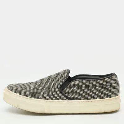 Pre-owned Celine Skate Size 39 Grey Canvas And Leather Slip On Sneakers