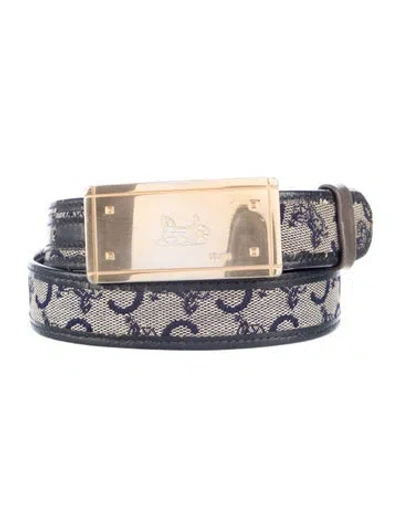 Pre-owned Celine Skinny Canvas Waist Belt In Blue