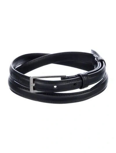 Pre-owned Celine Skinny Leather Belt In Black