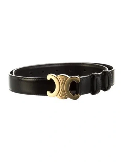 Pre-owned Celine Skinny Leather Belt In Black