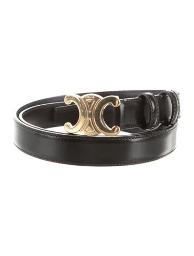 Pre-owned Celine Skinny Leather Belt In Black
