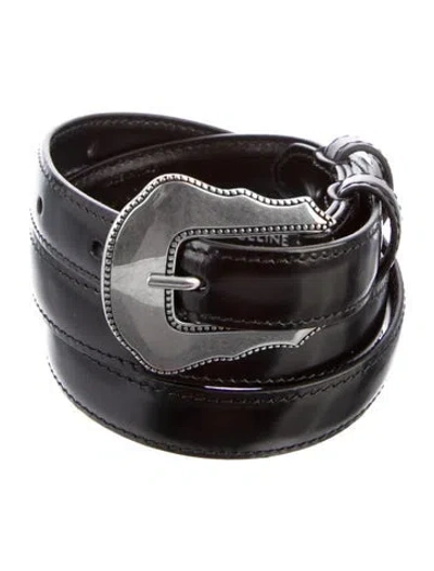 Pre-owned Celine Skinny Leather Belt In Black