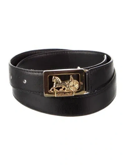 Pre-owned Celine Skinny Leather Belt In Black