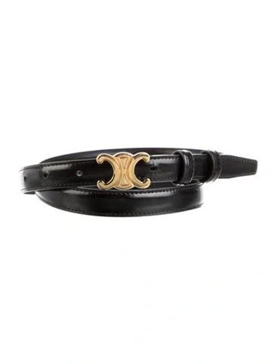 Pre-owned Celine Skinny Leather Belt In Black
