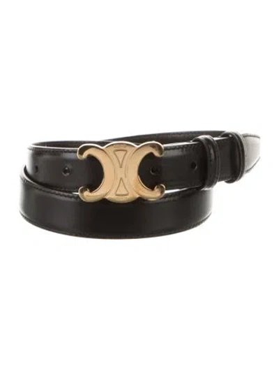 Pre-owned Celine Skinny Leather Belt In Black