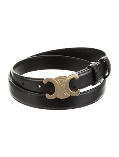 Pre-owned Celine Skinny Leather Belt In Black