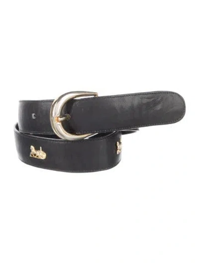 Pre-owned Celine Skinny Leather Belt In Black