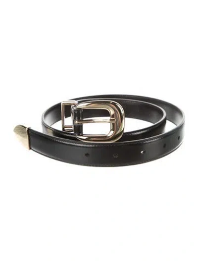Pre-owned Celine Skinny Leather Belt In Black