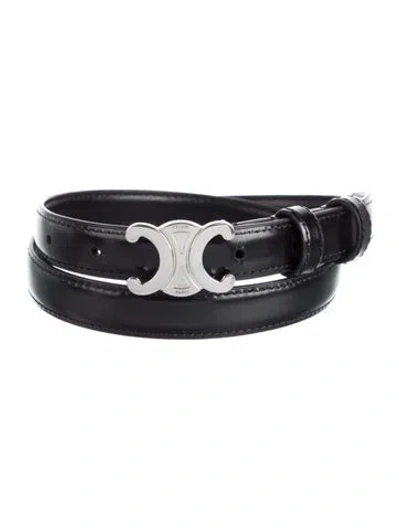 Pre-owned Celine Skinny Leather Belt In Black