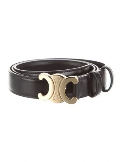 Pre-owned Celine Skinny Leather Belt In Black