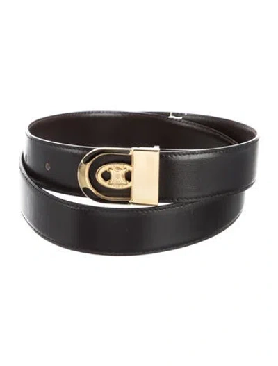 Pre-owned Celine Skinny Leather Belt In Black
