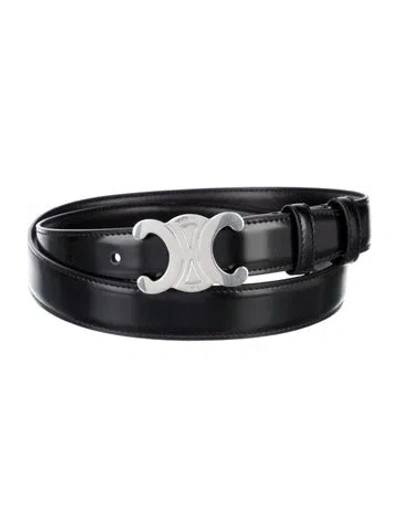 Pre-owned Celine Skinny Leather Belt In Black