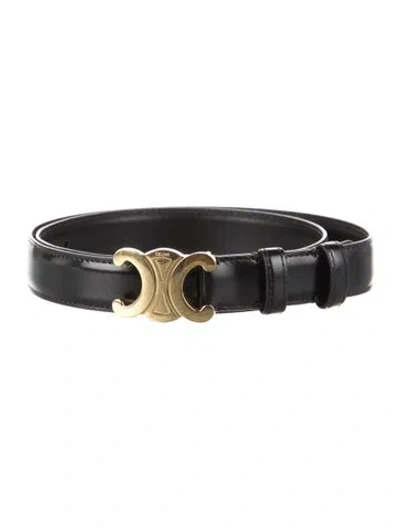 Pre-owned Celine Skinny Leather Belt In Black