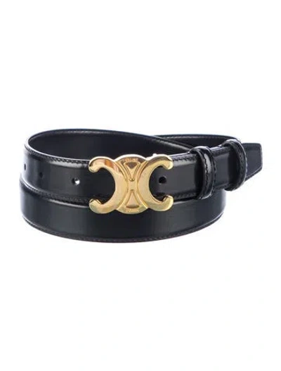 Pre-owned Celine Skinny Leather Belt In Black