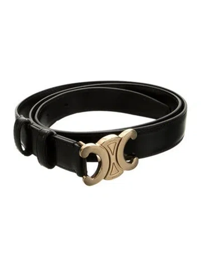 Pre-owned Celine Skinny Leather Belt In Black