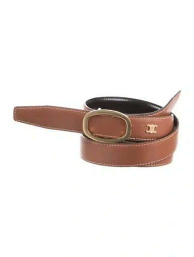Pre-owned Celine Skinny Leather Belt In Black/brown