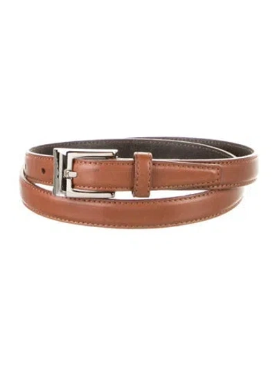 Pre-owned Celine Skinny Leather Belt In Brown