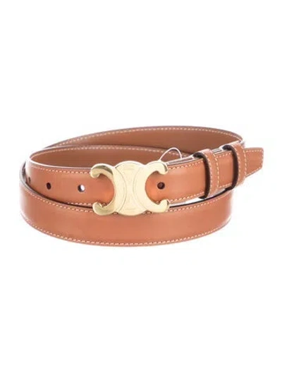 Pre-owned Celine Skinny Leather Belt In Brown