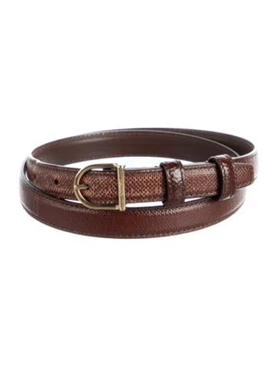 Pre-owned Celine Skinny Leather Belt In Brown