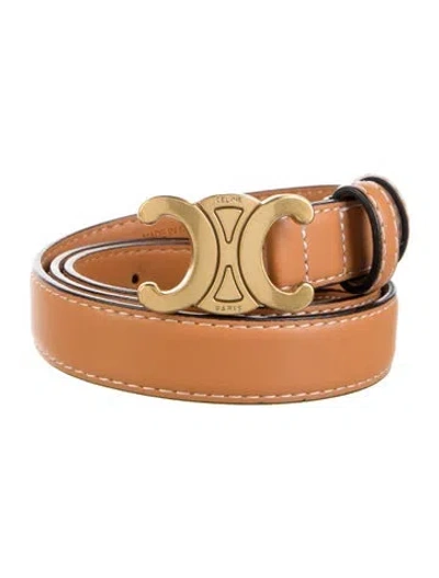 Pre-owned Celine Skinny Leather Belt In Brown