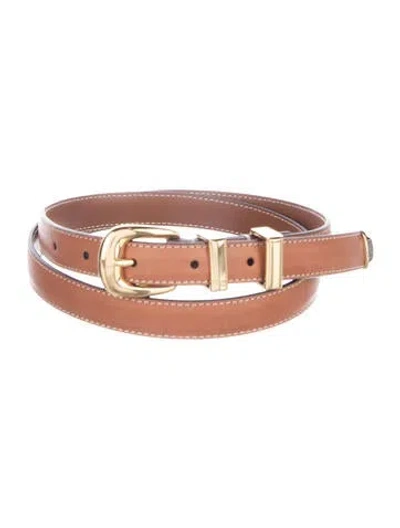 Pre-owned Celine Skinny Leather Belt In Brown