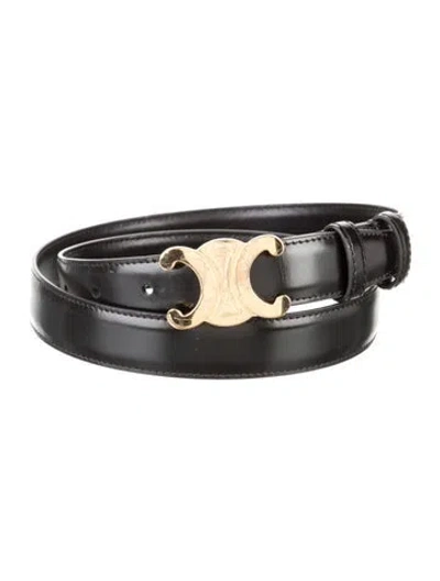 Pre-owned Celine Skinny Leather Belt Kit In Black
