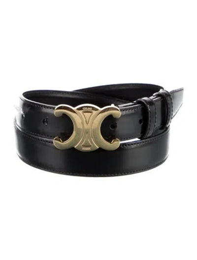 Pre-owned Celine Skinny Leather Belt Kit In Black
