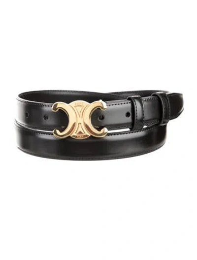 Pre-owned Celine Skinny Leather Belt Kit In Black