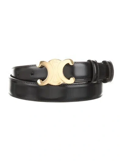 Pre-owned Celine Skinny Leather Belt Kit In Black