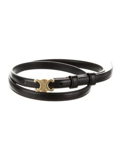 Pre-owned Celine Skinny Leather Belt Kit In Black